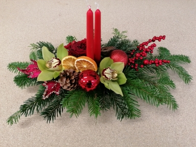 2 Candle Floral Arrangement