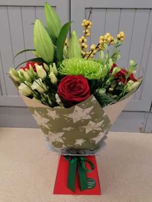 Bright Christmas Handtied Bouquet