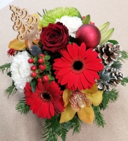 Christmas Hatbox Arrangement